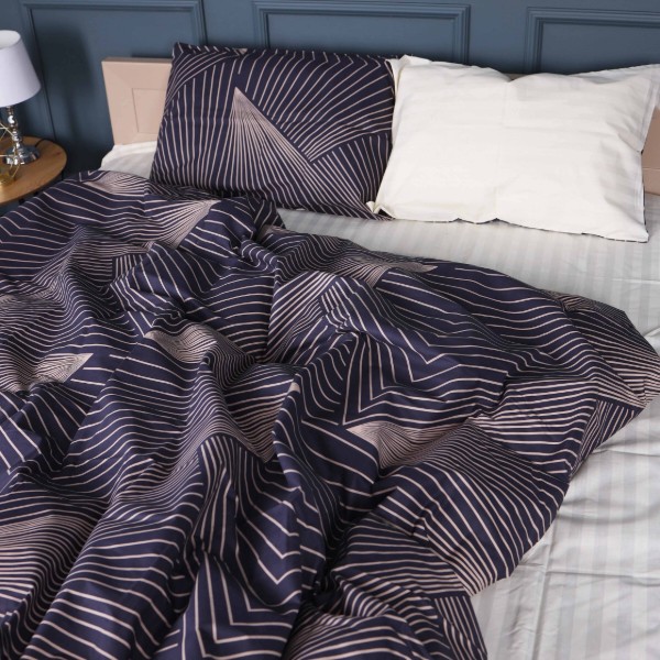 Фото - Комплект постельного белья детский MirSon 110х140 см 17-0721 Cream and Grey Stripes Бязь (2200010686609)